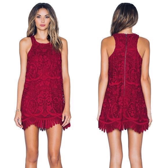 NWT Lovers & Friends Caspian‎ Shift Dress Merlot Size S - Picture 3 of 8